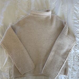 Everlane Women’s Wool Ribbed Turtleneck Sweater - Cream